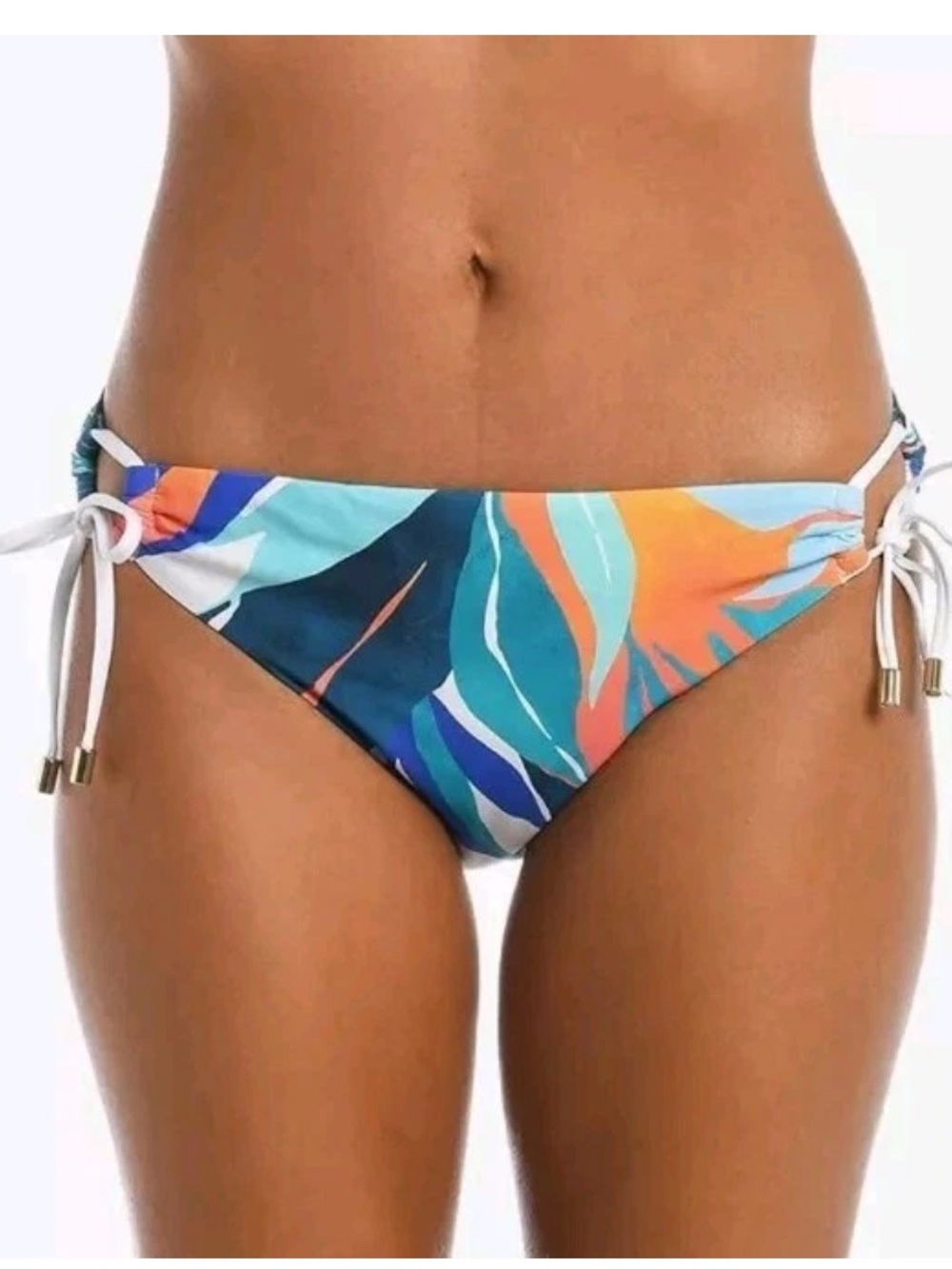 LA BLANCA Women's Tropical Print Side-Tie Bikini Bottom - Multi